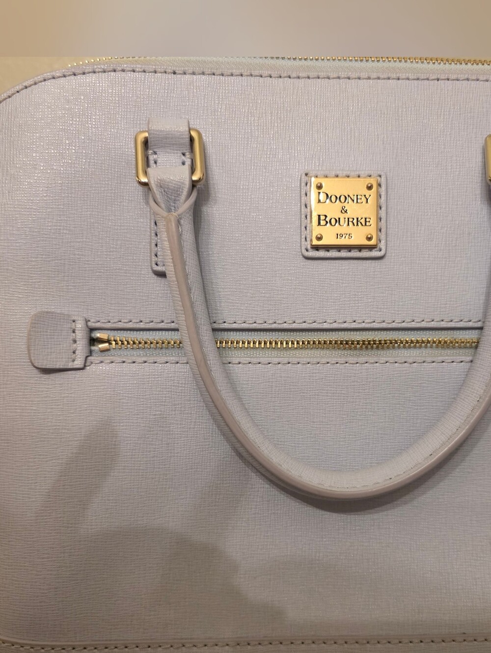 Dooney & Bourke Light Blue Saffiano Dome Satchel - Picture 6 of 13